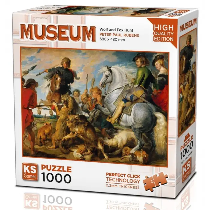20666 Wolf And Fox Hunt 1000 Parça Puzzle -KS Puzzle