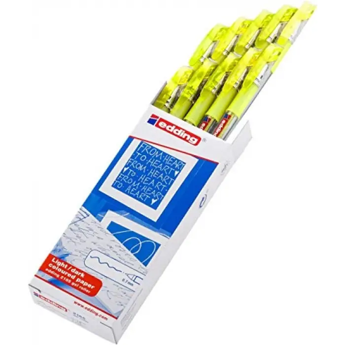 2185 jel roller pastel sarı - 10 kalem - 0,7 mm
