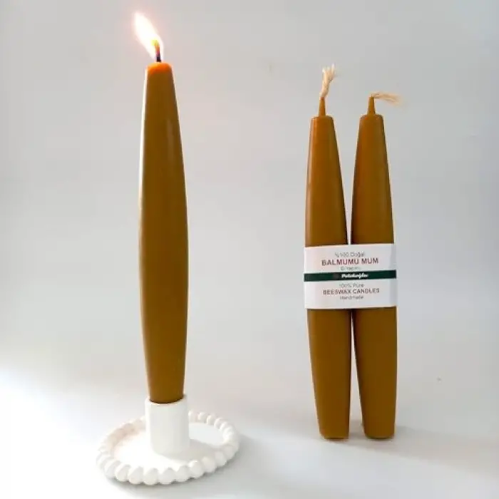 22 cm mermi formlu balmumu şamdan mumları, 2 adet