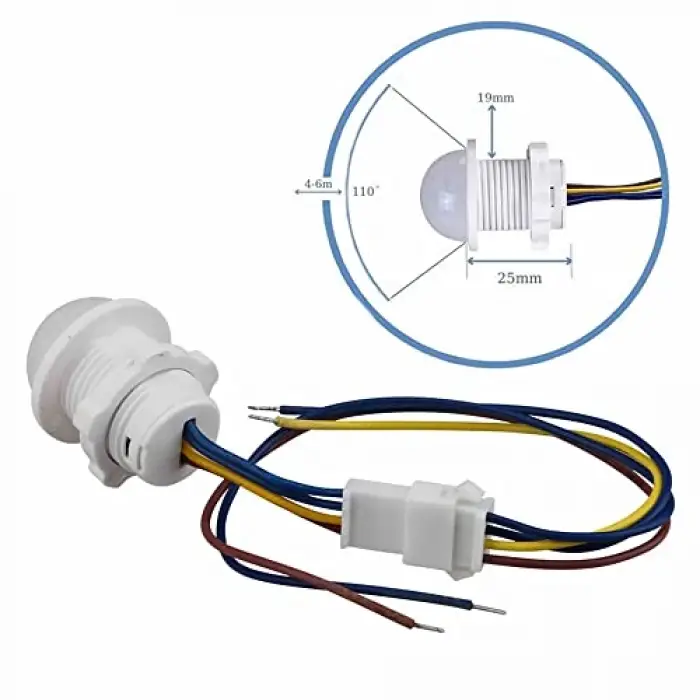 220V Pır Hareket Sensörlü 25 cm Kablolu LED Lamba