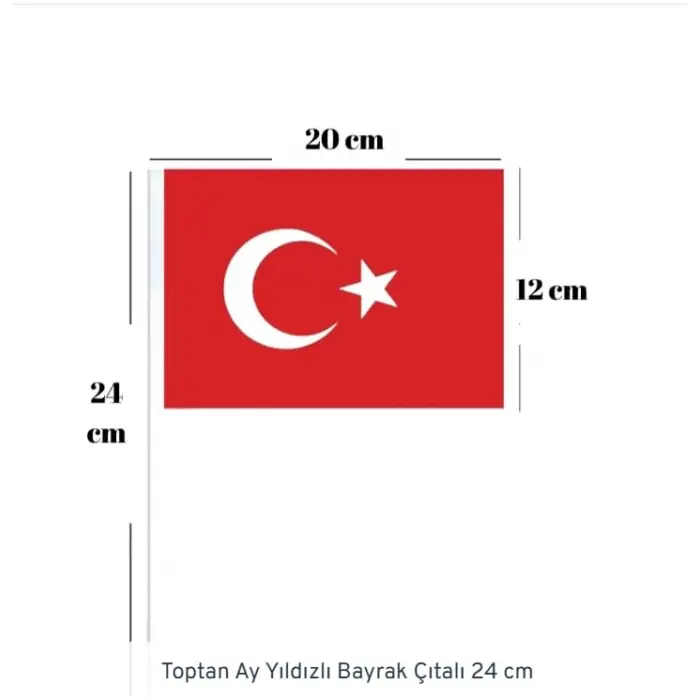 23 Nisan 10 Adet Çıtalı Bayrak Orta Boy