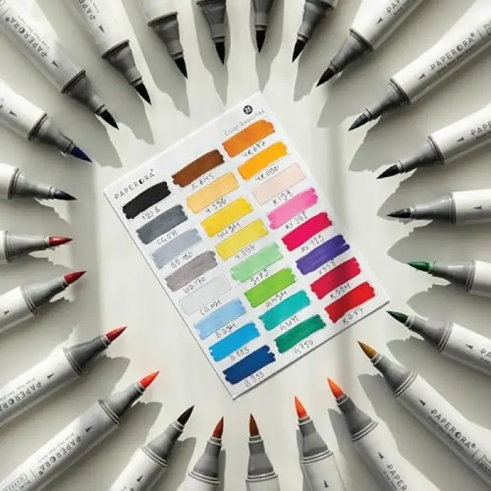 24lü Seti Brush Chisel Çift Uçlu Alkol Bazlı Marker Kalem