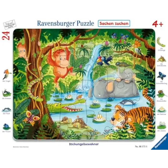 24 Parça Çerçeveli Puzzle Jungle