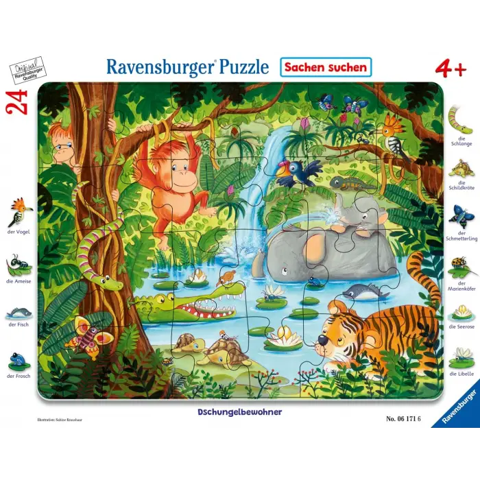 24 Parça Çerçeveli Puzzle Jungle