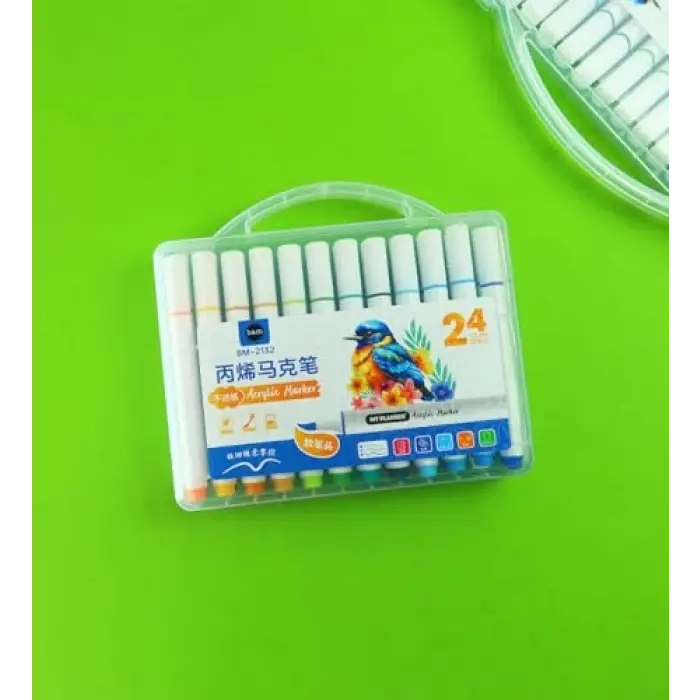 24 Renk Akrilik Marker Kalem Seti