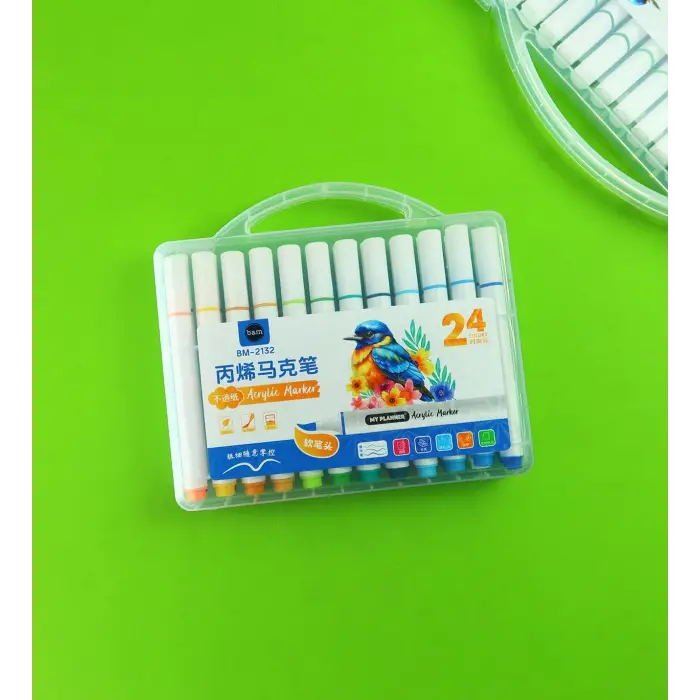 24 Renk Akrilik Marker Kalem Seti
