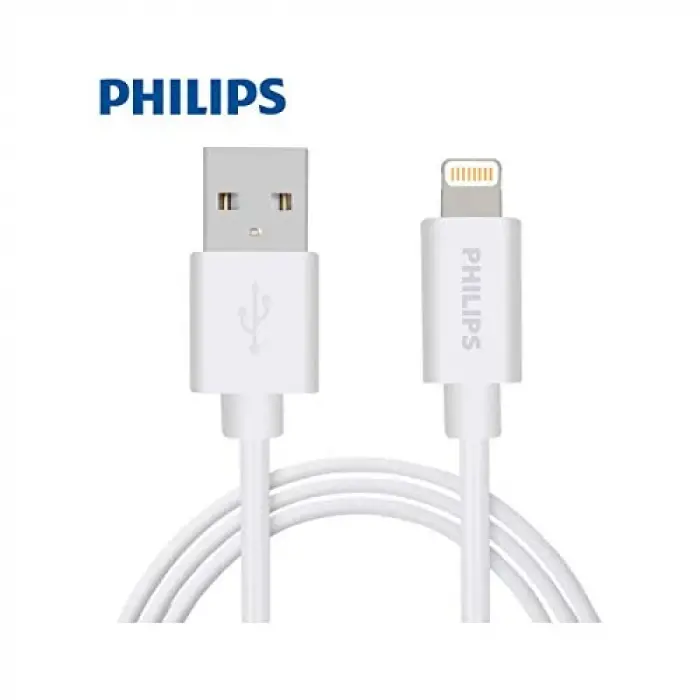 2.4A iPhone Lightning Şarj ve Data Kablosu Beyaz 1 Metre