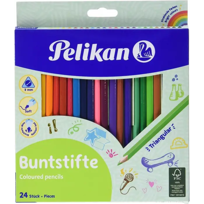 24lü Üçgen Kuru Boya