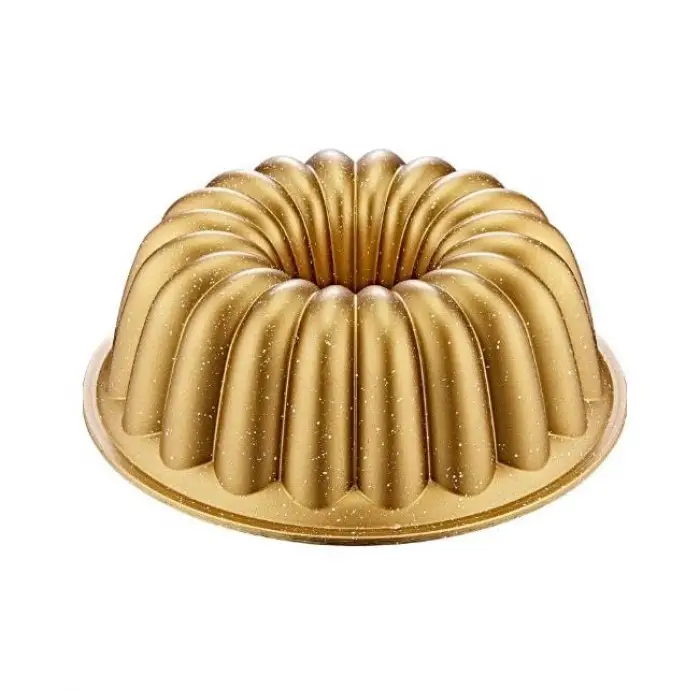 25 cm Döküm Granit Dilimli Kek Kalıbı Gold 3288