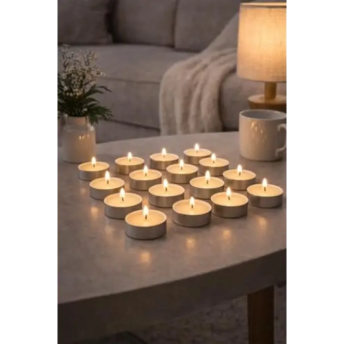 25li Tealight Mum Seti(Vanilya)