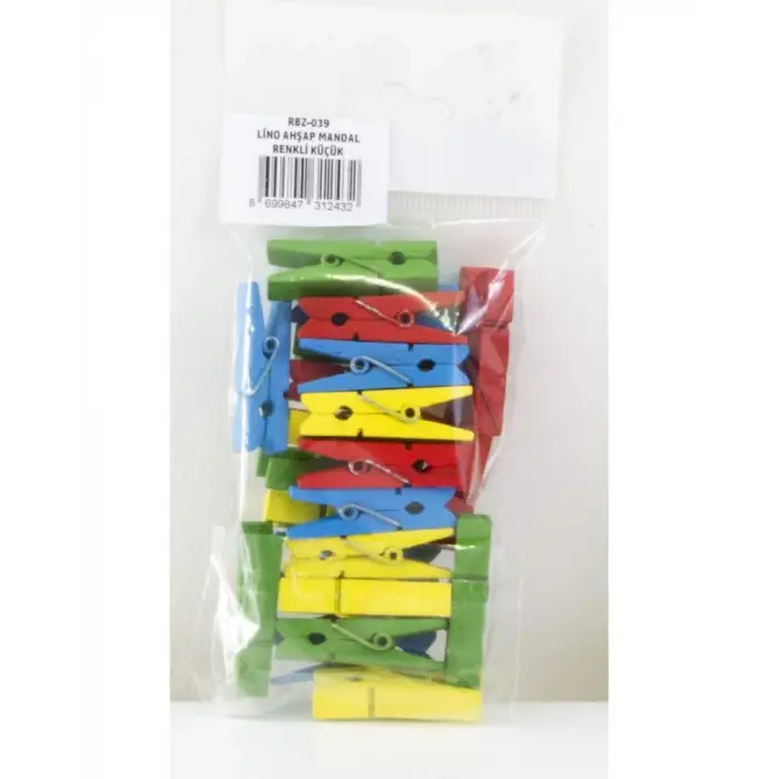 25 mm renkli ahşap mandal