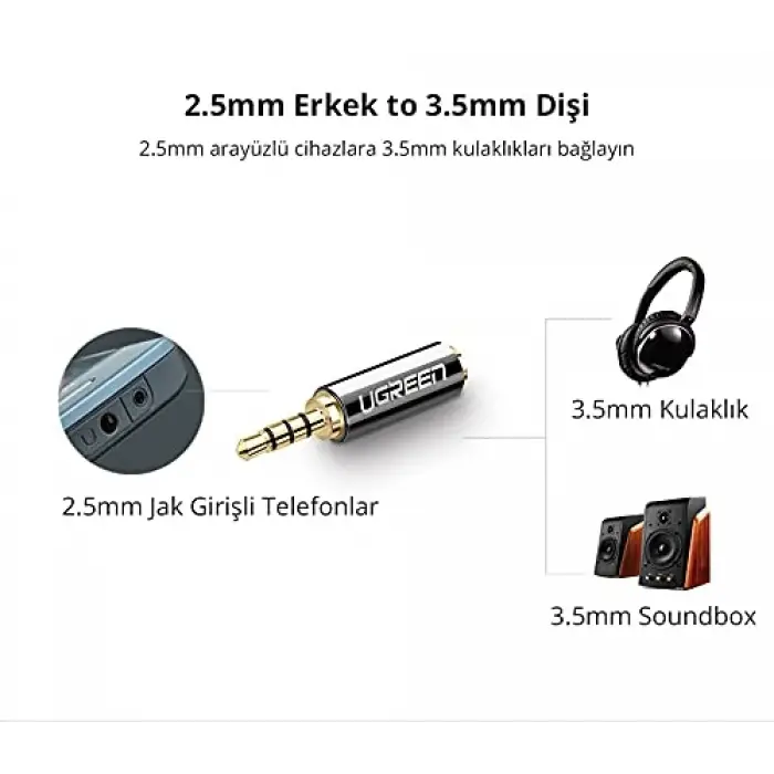 2.5 mm to 3.5 mm Jack Dönüştürücü