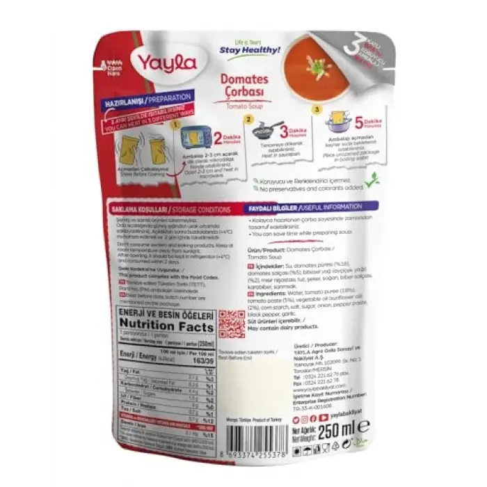 250 g hazır domates çorbası