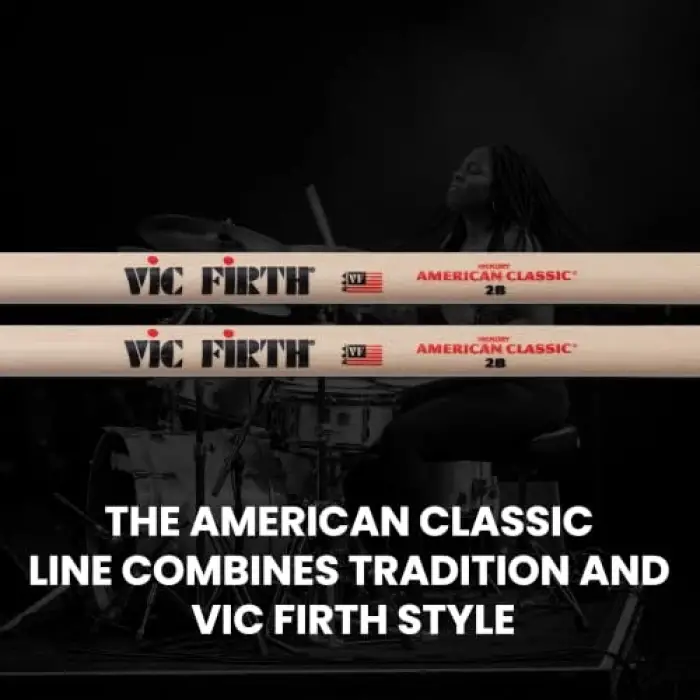 2B American Hickory Wood Tip Drumstick