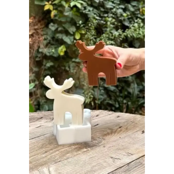 2D geyik silikon mum kalıbı, 1 adet