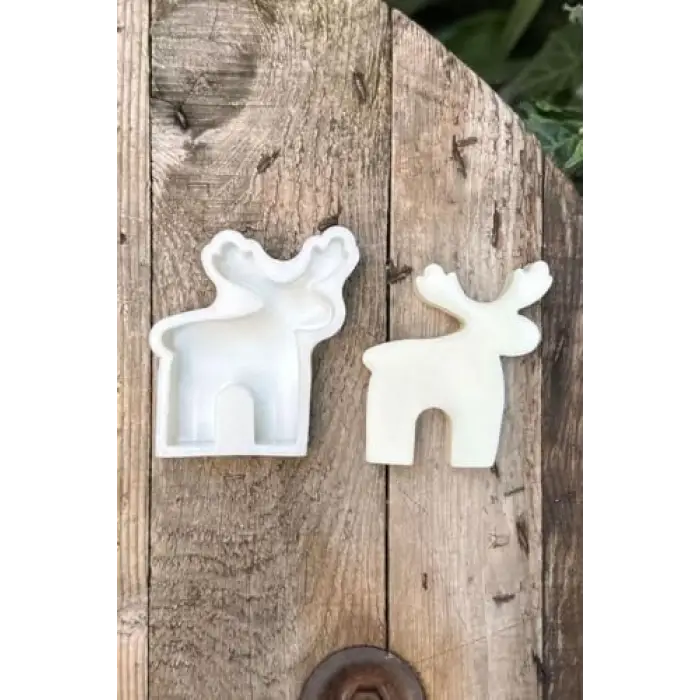 2D geyik silikon mum kalıbı, 1 adet
