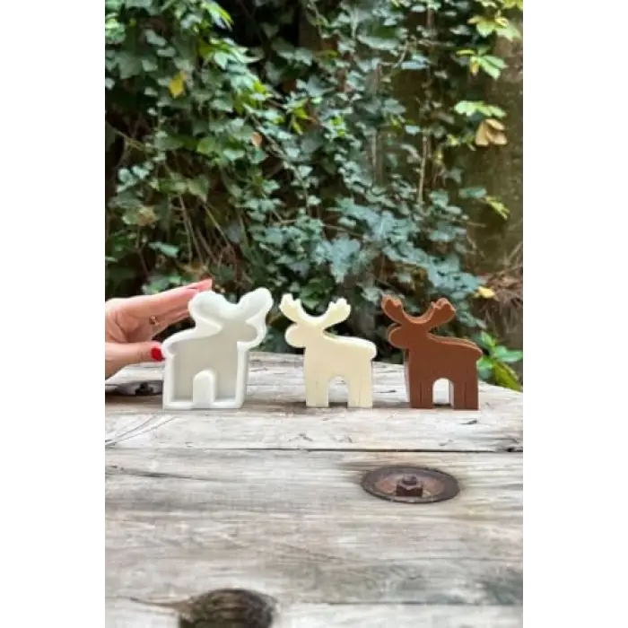 2D geyik silikon mum kalıbı, 1 adet