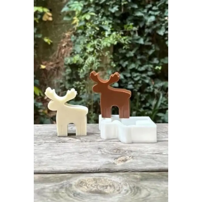 2D geyik silikon mum kalıbı, 1 adet