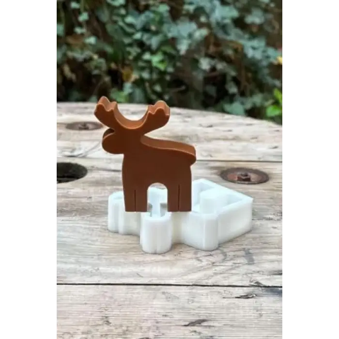 2D geyik silikon mum kalıbı, 1 adet
