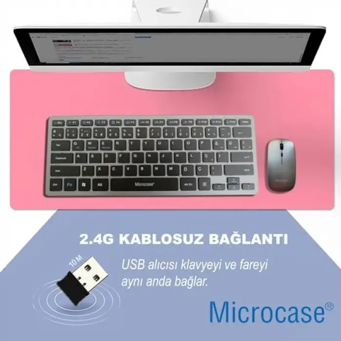 2in1 Kablosuz ve Bluetooth Türkçe Klavye Mouse Seti, Şarjlı - AL4285