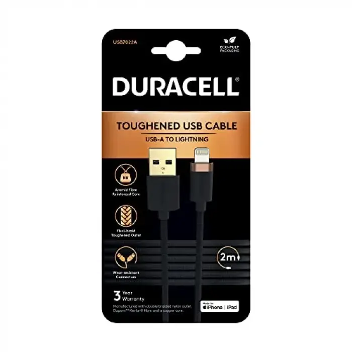 2m Lightning To Usb-A Örgülü Şarj Kablosu - Siyah