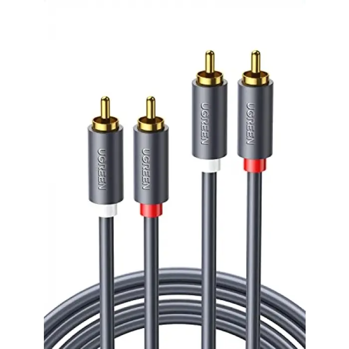 2RCA to 2RCA Ses Kablosu, 1 Metre, Antrasit