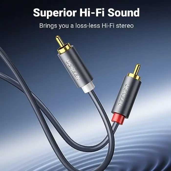 2RCA to 2RCA Ses Kablosu, 5 Metre, Antrasit