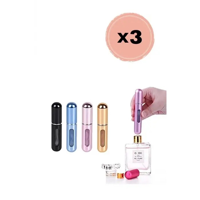 3 Adet Mini Doldurulabilir Parfüm Atomizer Şişesi