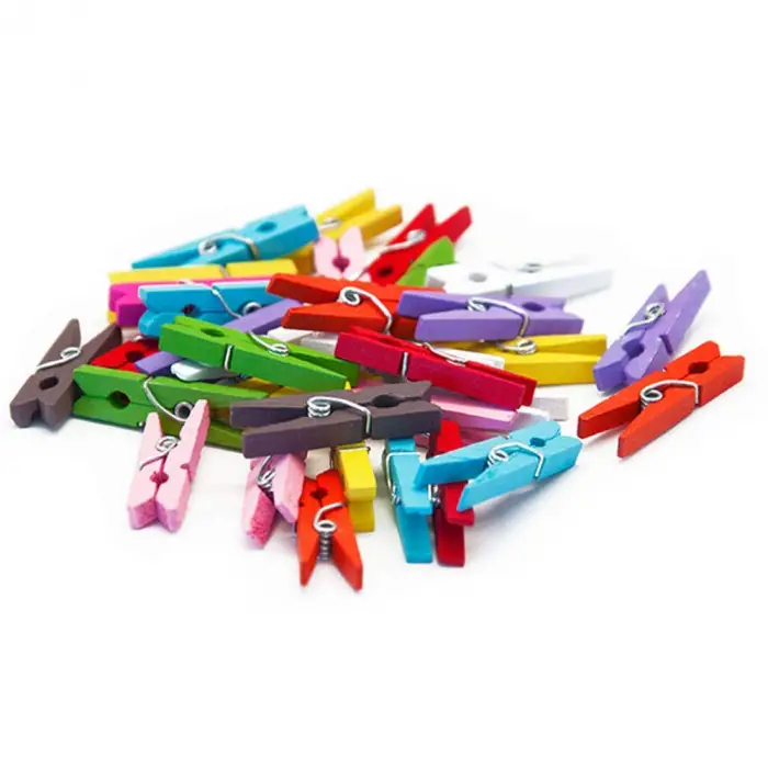 3 CM Renkli Çamaşır Mandalı, 40lı