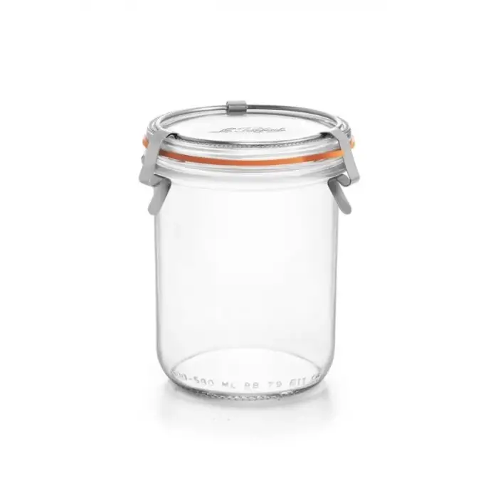 3 Klipsli Cam Kavanoz 580 ml (4 Adet)