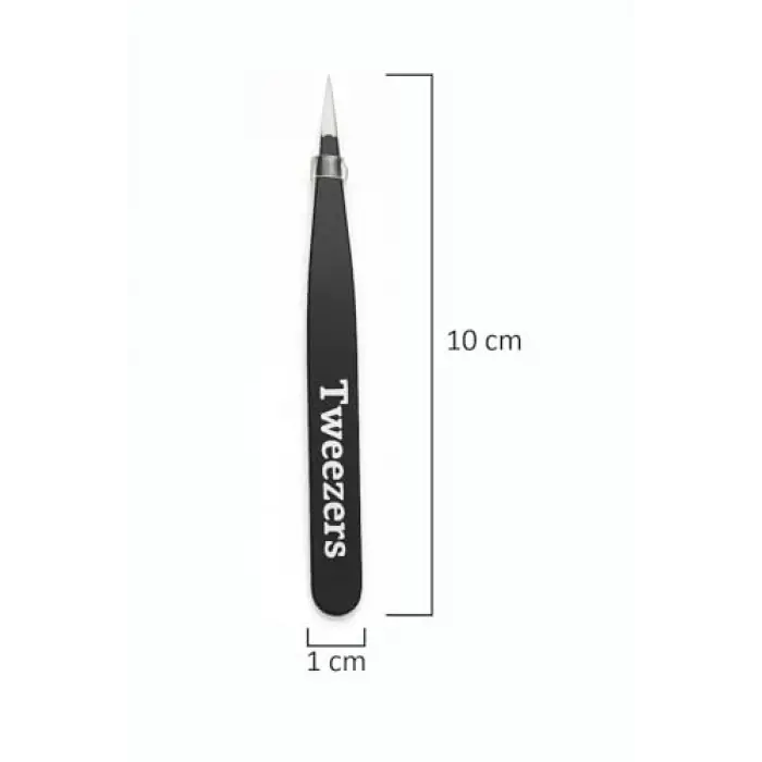 3lü Paslanmaz Çelik Cımbız Seti, 10 cm, Siyah Deri Taşıma Çantalı