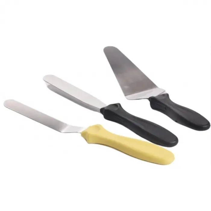 3lü Paslanmaz Çelik ve Plastik Saplı Spatula Seti