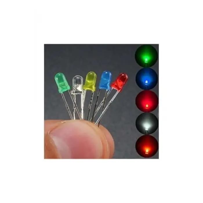 3 mm mantar LED ışık diyot seti, 100 adet