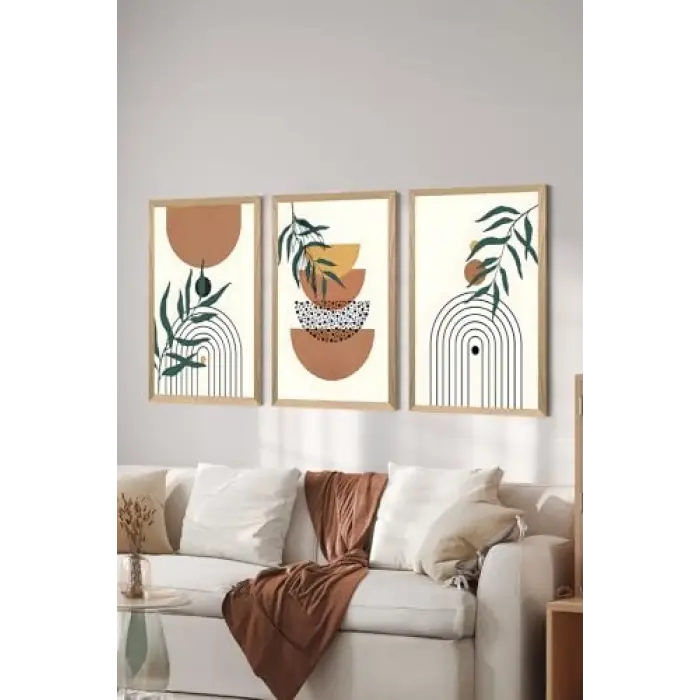 3 Parça Çerçeve Görünümlü Mdf Tablo Seti - ARTSYCLLCT33-2030