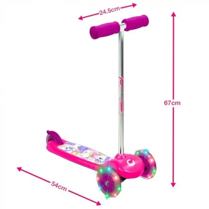 3 Tekerlekli Unicorn Işıklı Scooter