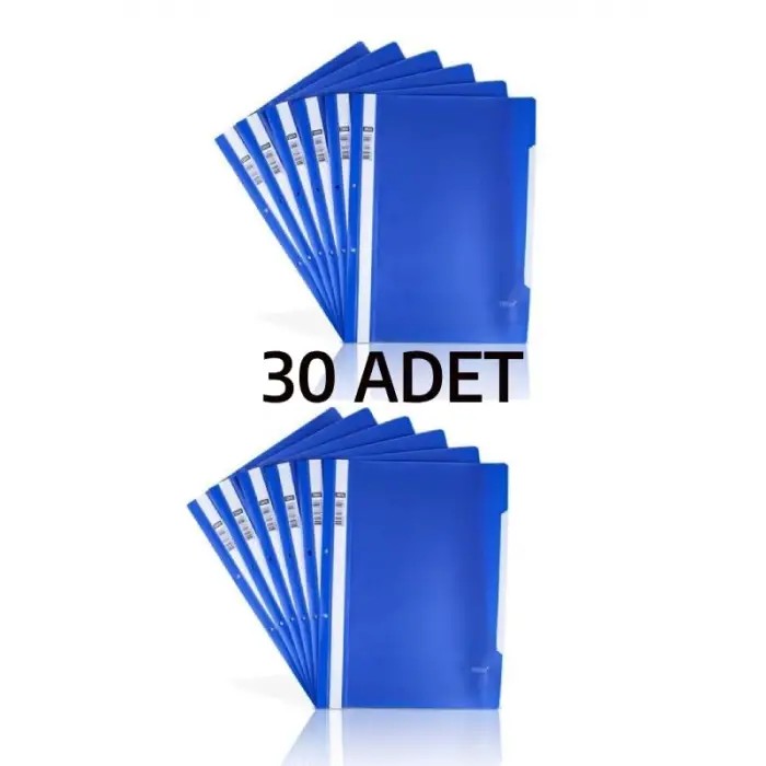 30 Adet A4 Mavi Telli Dosya, Ekonomik Kaliteli