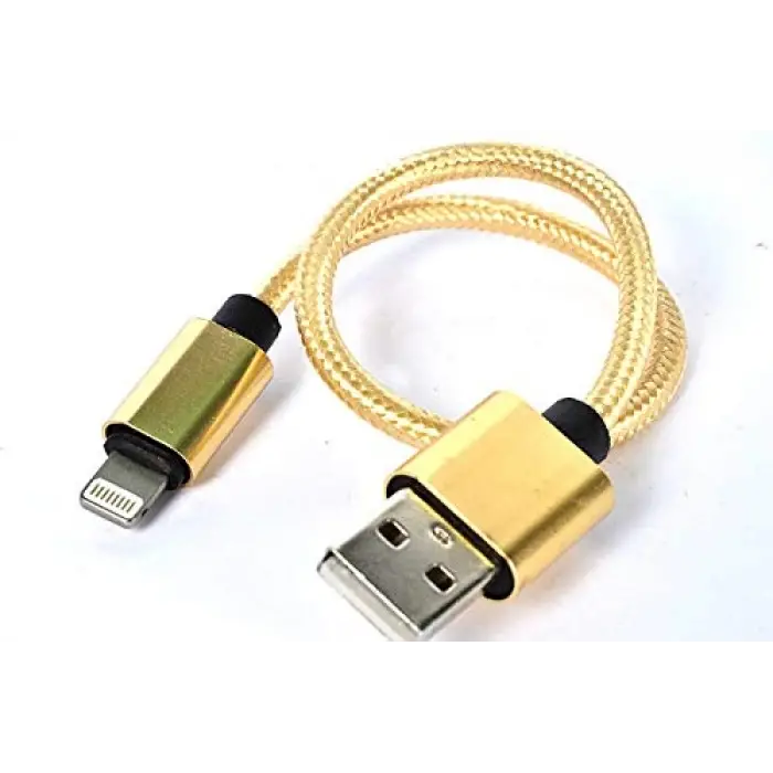 30 Cm Halat Lightning Usb Kablo Gold