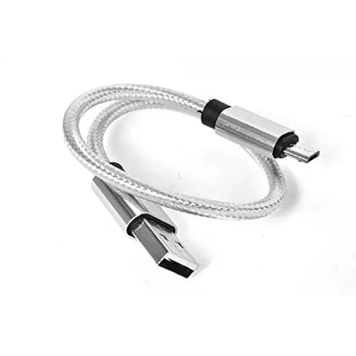 30 Cm Halat Micro USB Kablo Gri