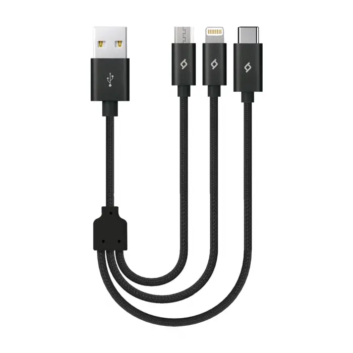 30 cm Siyah Lightning - Micro USB Şarj Kablosu