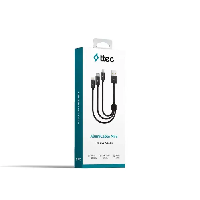 30 cm Siyah Lightning - Micro USB Şarj Kablosu