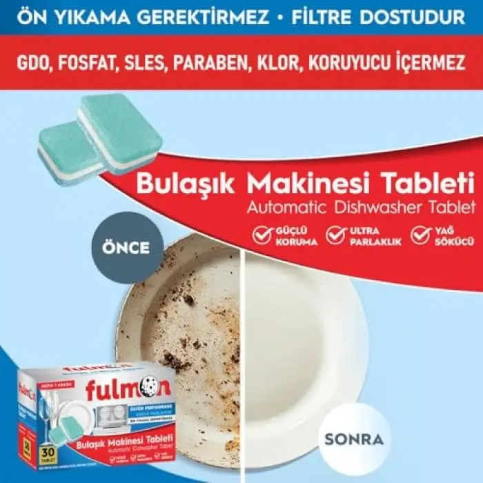 30lu Bulaşık Makinesi Tableti, Hepsi Bir Arada