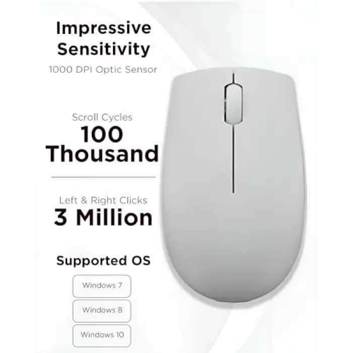 300 Kablosuz/Wireless Compact Mouse, Arktik Gri