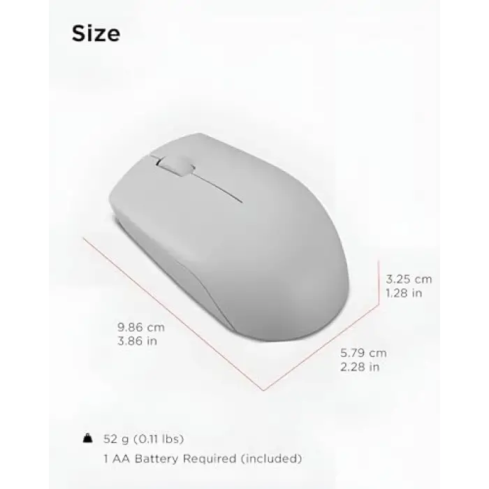 300 Kablosuz/Wireless Compact Mouse, Arktik Gri