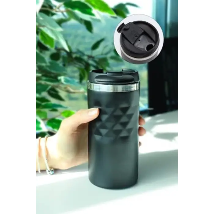 300 ML Siyah Kristal Çelik Termos