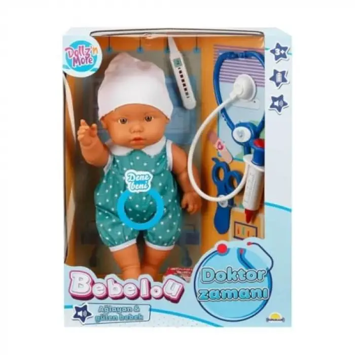 30111 Doktor Zamanı Sesli Bebek Seti, 35 cm