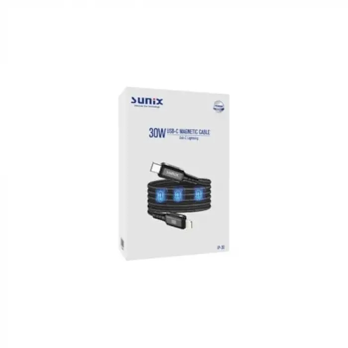 30W Mıknatıslı Usb-C Lightning Data ve Şarj Kablosu IP-30