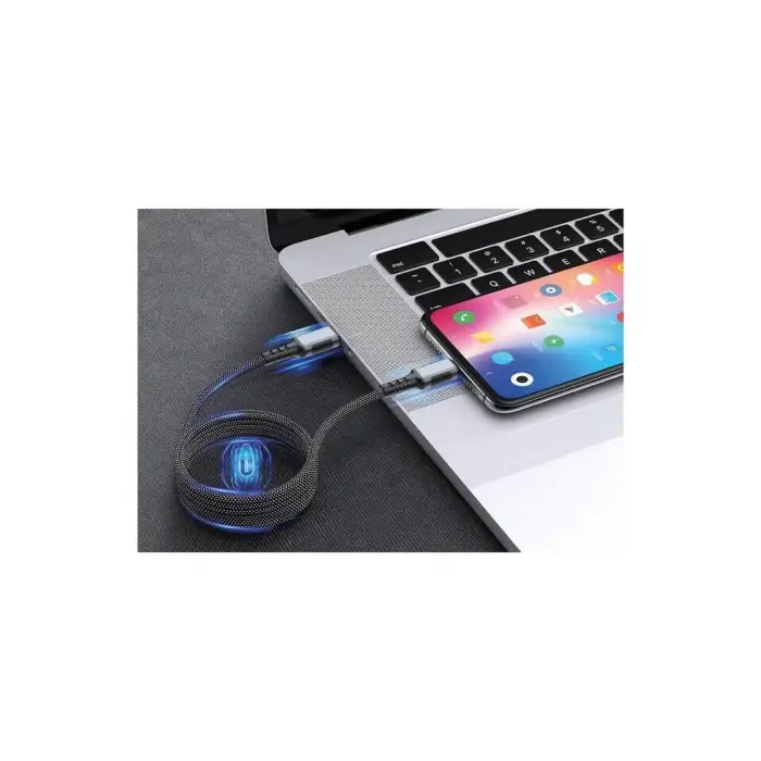 30W Mıknatıslı Usb-C Lightning Data ve Şarj Kablosu IP-30