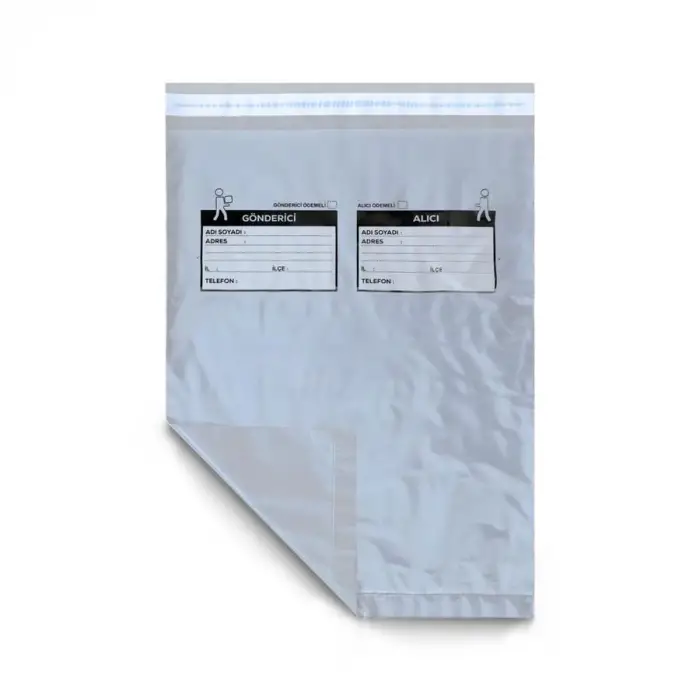 30x37+5 cm Cepsiz Gri Kargo Poşeti, 100 Adet