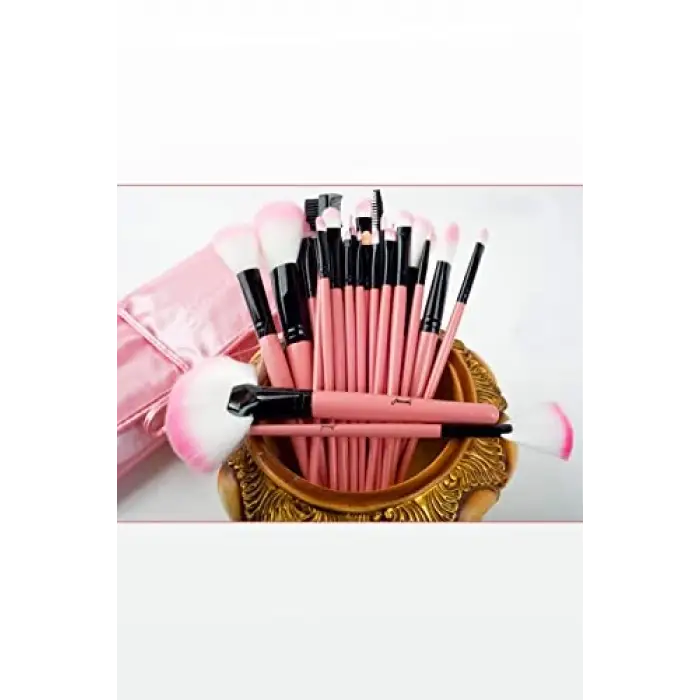 32 Parça Makyaj Fırça Çeyiz Seti Pembe