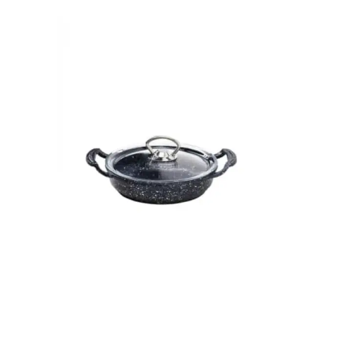 3286 4 Parça 18+22 Cm Döküm Omlet Sahan Seti Siyah